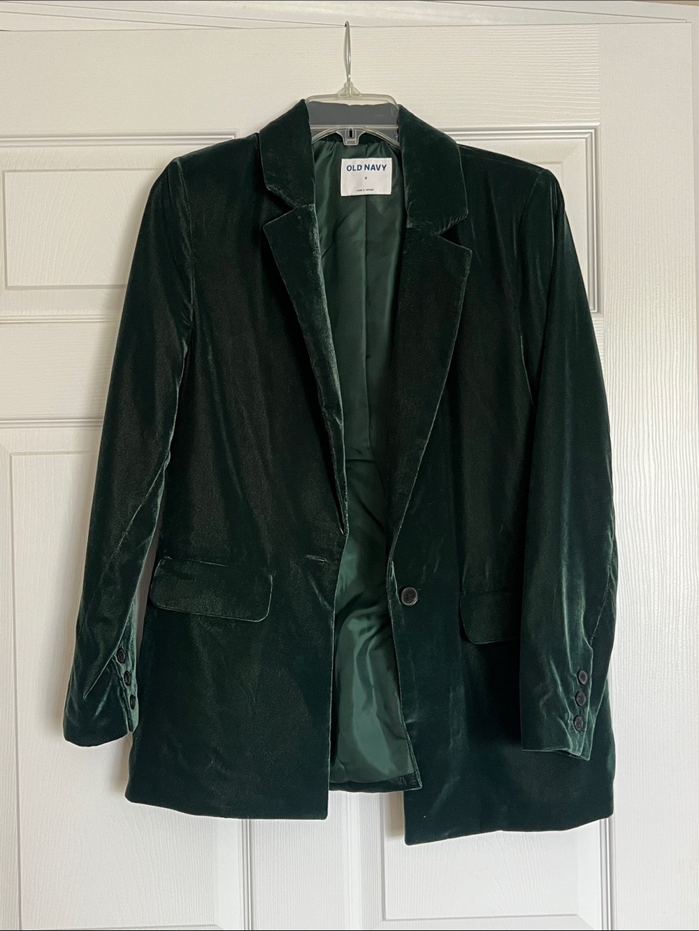 Green Old Navy velvet oversized blazer Small